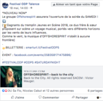 Offshorespirit sera au festival ODP de Talence, France pour une représentation acoustique guitare voix, en duo.Hoshi, Dadju, Bob Sinclar, Nekfeu, Eddie de Pretto, the Avener, Tété, Polo & Pan, Gaetan Roussel, Ro.